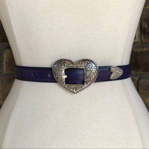 Justin Belt S Leather Western Purple Vintage